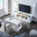 Tavolino alzabile - Melaminico bianco - L 105 x P 55 x H 45 cm NOVA - immagine 2