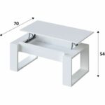 Tavolino alzabile - Melaminico bianco - L 105 x P 55 x H 45 cm NOVA - immagine 4