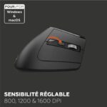Mouse ergonomico - Wireless - MOBILITY LAB - ML314259 - Nero - immagine 4