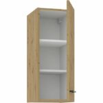 Mobile alto - MODENA - 30 cm - Rovere artigianale e nero opaco - CUISINIER - immagine 2