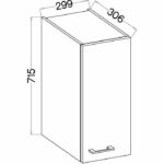 Mobile alto - MODENA - 30 cm - Rovere artigianale e nero opaco - CUISINIER - immagine 4