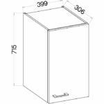 Mobile alto - MODENA - 40 cm - Rovere artigianale e nero opaco - CUISINIER - immagine 3