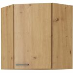 Mobile alto ad angolo - MODENA - 89 x 89 cm - Rovere artigianale e nero opaco - CUISINIER