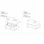 Tavolino sollevabile MORPHOS - L 100 x P 50 x H 43,6 cm - Rettangolare - Decoro Bianco / Rovere - PARISOT - immagine 6