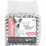 Pannolini per cani - M PETS - PANNOLINI - Femmina S x10 - Girovita 17,5-37 cm - 2-4 kg - Indicatore umidità - Protezione 12h