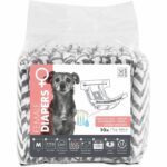 Pannolini per cani - M PETS - PANNOLINI - Femmina M x10 - Circonferenza vita 30-42,5 cm - 4-10 kg - Indicatore umidità - Protezione 12h