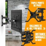 Supporto a parete girevole NANOOK per TV da 40-65 pollici - Inclinabile - Supporto a parete per TV LCD, LED, QLED e OLED - immagine 3