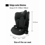 Seggiolino auto con cintura - NANIA - SIENNA - Gruppo 2/3 - Taglia I - Nero - immagine 6