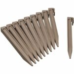 NATURE Bustina da 10 ancore per bordo giardino in polipropilene - H 26,7 x 1,9 x 1,8 cm - Beige talpa