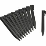 NATURE Sacchetto di 10 ancore per bordi da giardino in polipropilene - H 26,7 x 1,9 x 1,8 cm - Nero