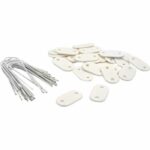 NATURE Set di 26 chiusure a rete - Schermi e canali in plastica - Bianco - (Tirante + filo plastificato da 14 cm)