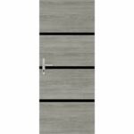 Kit Ristrutturazione Porta - NORDLINGER PRO - 4 Lastre 85 x 50 cm & 3 Profili Neri 85 x 2 cm - Rovere Greige