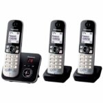 Telefono residenziale PANASONIC Dect - TG6823 - Trio con segreteria telefonica - Argento e nero - immagine 2