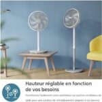 Ventilatore a piantana - PHILIPS - CX2550/00 - Altezza regolabile 82-125 cm - Ultra silenzioso - Bianco - immagine 2
