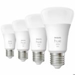 Philips Hue White, lampadina LED collegata E27, equivalente 60W, 800 lume, compatibile Bluetooth, 4 pacchetto - immagine 2