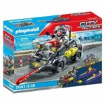 PLAYMOBIL - Quad bandito trasformabile - Ufficiali di polizia - City Action - Unità d'élite