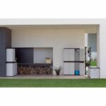 TITANIUM PLASTIKEN Mobile basso 2 ante con ripiani l70 x P44 x H88 cm Beige e Nero Gamma TITANIUM per interni / esterni - immagine 3