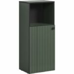 Mobiletto portaoggetti da bagno - Decoro verde salvia e nero - L40 x A95 x P31 cm - PURE BLISS - immagine 3