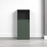Mobiletto portaoggetti da bagno - Decoro verde salvia e nero - L40 x A95 x P31 cm - PURE BLISS - immagine 4