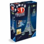 Ravensburger-Puzzle 3D Torre Eiffel fosforescente 50 anni-Da 10 anni-216p numerato da montare senza colla-Accessori inclusi-11591 - immagine 6