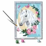 CreArt Kids 18x24cm Unicorno fiorito, età 9+, Kit di pittura con i numeri, Numero d'arte, 25834, Ravensburger - immagine 2