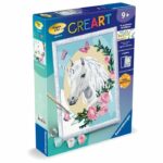 CreArt Kids 18x24cm Unicorno fiorito, età 9+, Kit di pittura con i numeri, Numero d'arte, 25834, Ravensburger - immagine 5