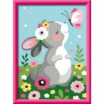 CreArt Kids 18x24cm Coniglio e farfalla, Kit di pittura con i numeri, Numero d'arte, Età 7+, 25836, Ravensburger - immagine 2