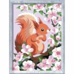 CreArt Kids 18x24 cm Scoiattolo in primavera, Kit da dipingere con i numeri, dai 9 anni in su, 25837, Ravensburger - immagine 2