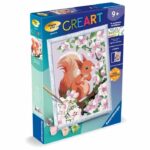 CreArt Kids 18x24 cm Scoiattolo in primavera, Kit da dipingere con i numeri, dai 9 anni in su, 25837, Ravensburger - immagine 6