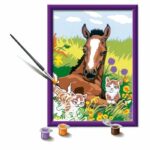 CreArt Kids 18x24cm Cavallo e Gattini, Kit Dipingi con i Numeri, Numero d'Arte, Età 7+, 25840, Ravensburger - immagine 2