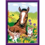 CreArt Kids 18x24cm Cavallo e Gattini, Kit Dipingi con i Numeri, Numero d'Arte, Età 7+, 25840, Ravensburger - immagine 3