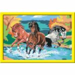 CreArt Kids 31x21cm Mandria di cavalli, Kit di pittura con i numeri, Numero d'arte, Età 9+, 25846, Ravensburger - immagine 3