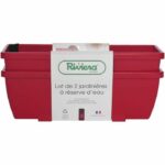 Fioriera RIVIERA EVA - Set di 2 fioriere - Plastica - 57 cm - Rosso