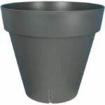 Fioriera rotonda RIVIERA LOFT - Plastica - Diametro 30 cm - Grigio