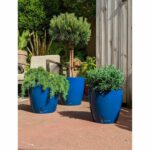 Fioriera rotonda RIVIERA EVA NEW - Plastica - Diametro 46 cm - Blu - immagine 2