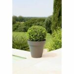 Vaso per fiori RIVIERA Soleilla - Rotondo - Ø 60 x 53,6 cm - grigio glitterato