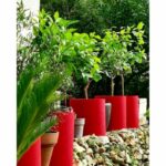 CONTENITORE ROTONDO IN GRANITO 30 ROSSO - immagine 2