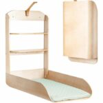 Fasciatoio pieghevole e a parete - ROBA - Legno naturale - Ripiani integrati - Design minimalista
