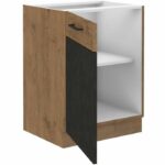 Base ROCK - Melaminico decoro rovere lancillotto e grigio matera - 1 anta - L60 x H82 cm - immagine 2
