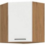 ROCK - Colonna angolare - rovere Lancillotto e melaminico bianco lucido - 58 x 58 cm - immagine 2