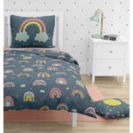 ROUPILLON Set Copripiumino Arcobaleno - 2 Pz - 140 x 200 - 100% Cotone - Notte