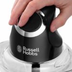 Mini tritatutto - RUSSELL HOBBS - Desire 24662-56 - 200 W - Ciotola in vetro da 1 L - Lame in acciaio inossidabile - Nero opaco - immagine 4