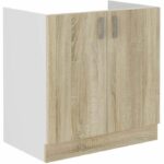 Mobile lavabo SARA - decoro rovere Sonoma - L80 x P48 x H 82 cm