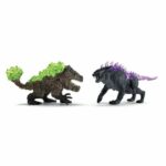Figure Duo Lynx of Darkness vs Stone Crusher, SCHLEICH 70827 Eldrador Creatures, 6 anni