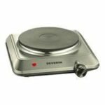 SEVERIN KP1092 Rechaud - piastra elettrica 1500W - diametro 18 cm - termostato regolabile - ideale per cucine piccole / Acciaio inox