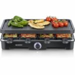 Macchina per raclette - SEVERIN - RG9670 - 8 persone - Piastra di cottura antiaderente grande 41,7 x 26,3 cm - 1400 W - Nero
