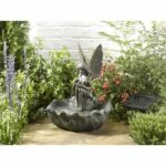 Fontana Solare - SMARDTV - Fata - Sofisticato Effetto Bronzo - Resina e Plastica - 43x34x34cm - immagine 2