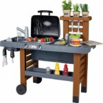 Smoby - Cucina da Giardino - Cucina da Esterno Evolutiva - Griglia Con Fiamme Magiche A Scomparsa - 40 Accessori