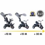 Smoby - Triciclo Baby Driver Plus Grigio - Bici Evolutiva Per Bambini Da 10 Mesi - Ruote Silenziose - Freno di Stazionamento - immagine 3