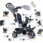 Smoby - Triciclo Baby Driver Plus Grigio - Bici Evolutiva Per Bambini Da 10 Mesi - Ruote Silenziose - Freno di Stazionamento - immagine 4